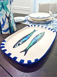 Blue Sardine Serving Platter