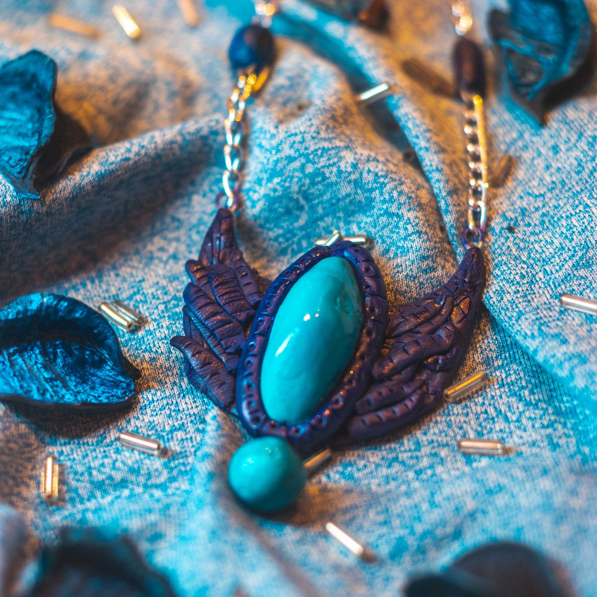 Reference photo for Hand-Formed Clay Bead Necklace
